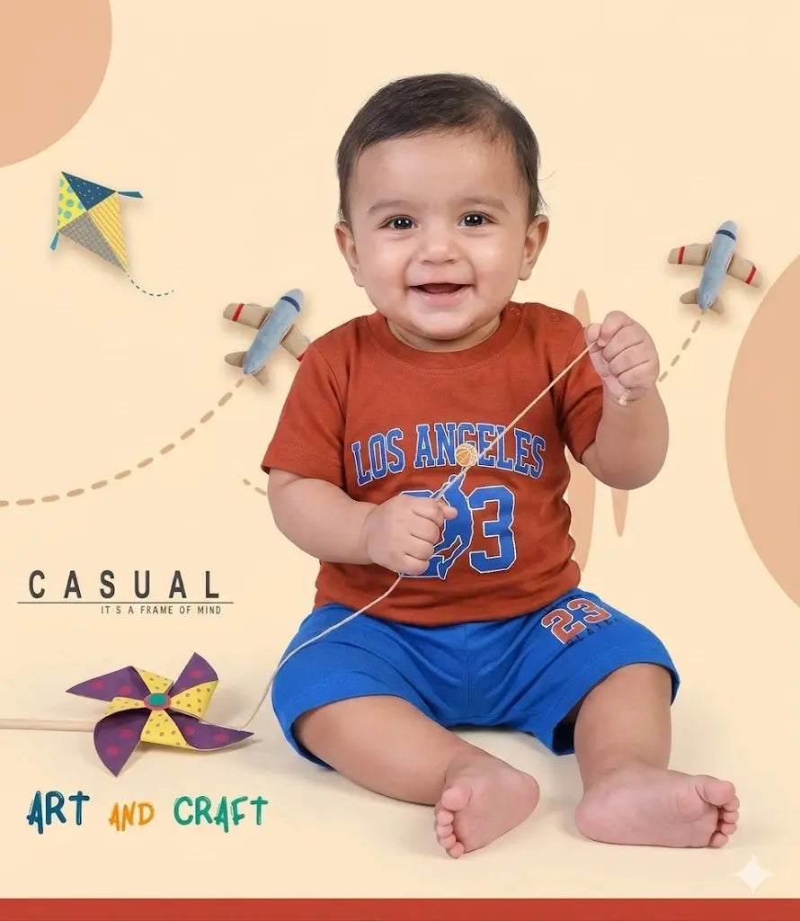 COMBO PACK OF 2 BOYS HALF SLEEVE T-SHIRTS & SHORTS SET