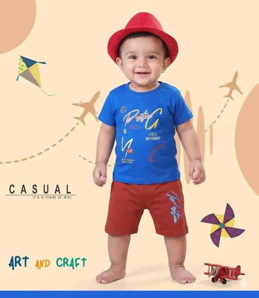 COMBO PACK OF 2 BOYS HALF SLEEVE T-SHIRTS & SHORTS SET