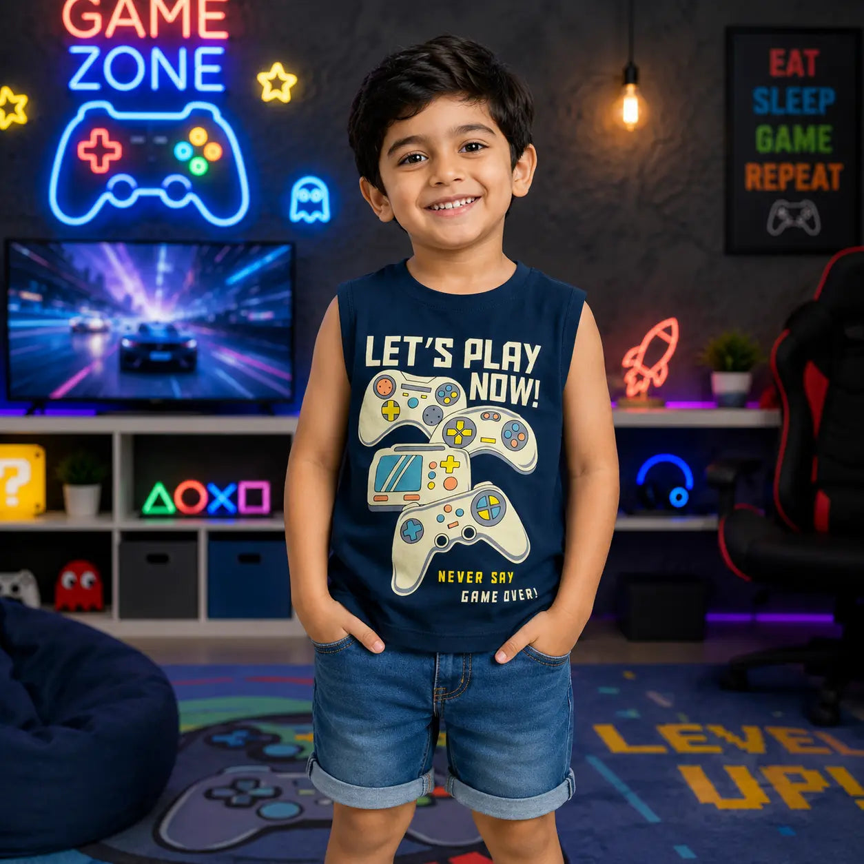 COMBO PACK OF 3 BOYS SLEEVELESS T-SHIRTS