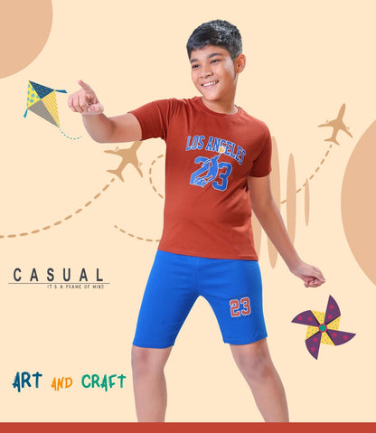 PACK OF 2 BOYS HALFSLEEVEES SHORTS SET image 4