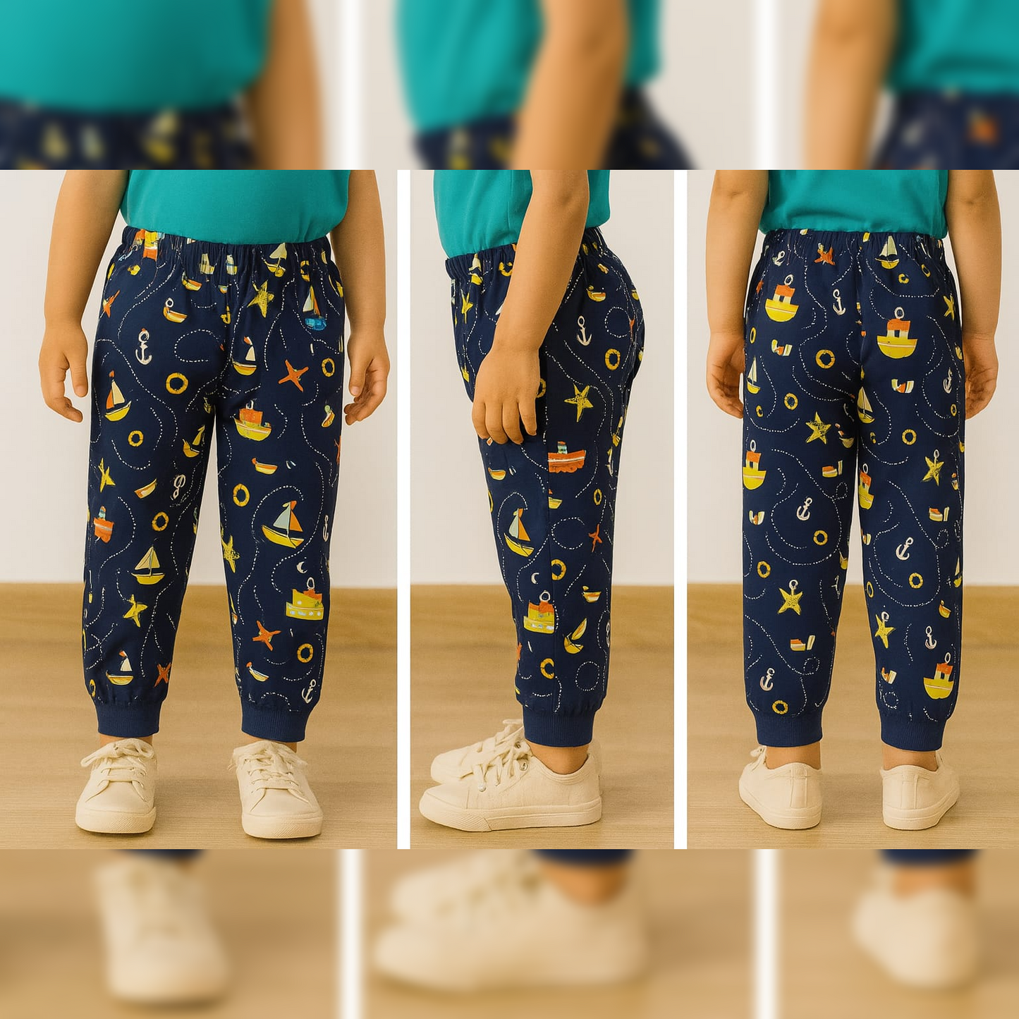 PACK OF 3 INFANT AOP JOGGERS image 2