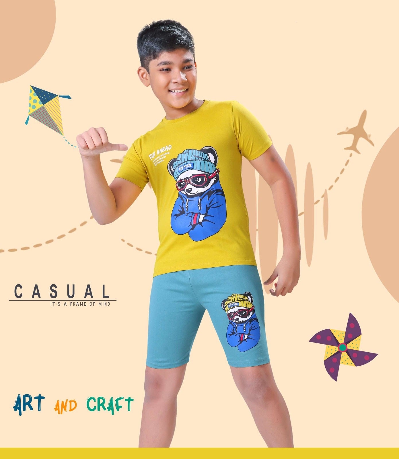 PACK OF 2 BOYS HALFSLEEVEES SHORTS SET image 0