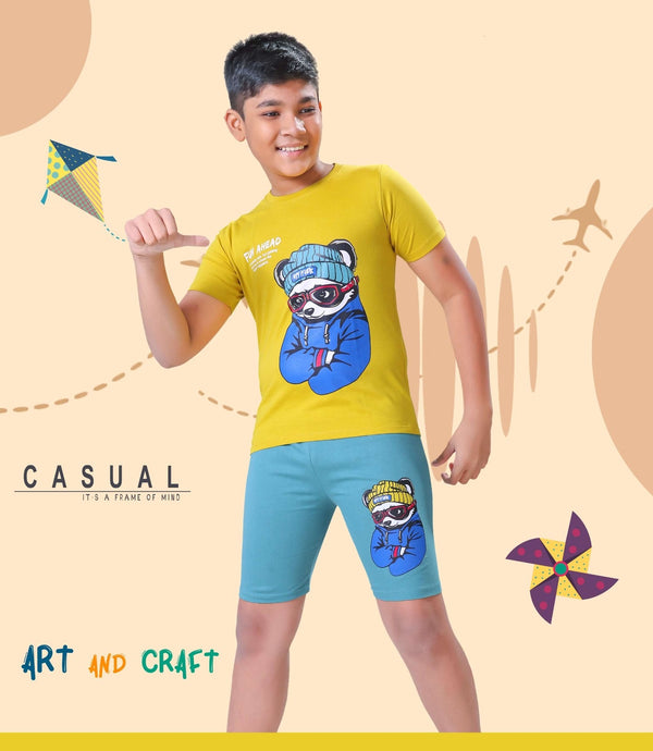 PACK OF 2 BOYS HALFSLEEVEES SHORTS SET image 0