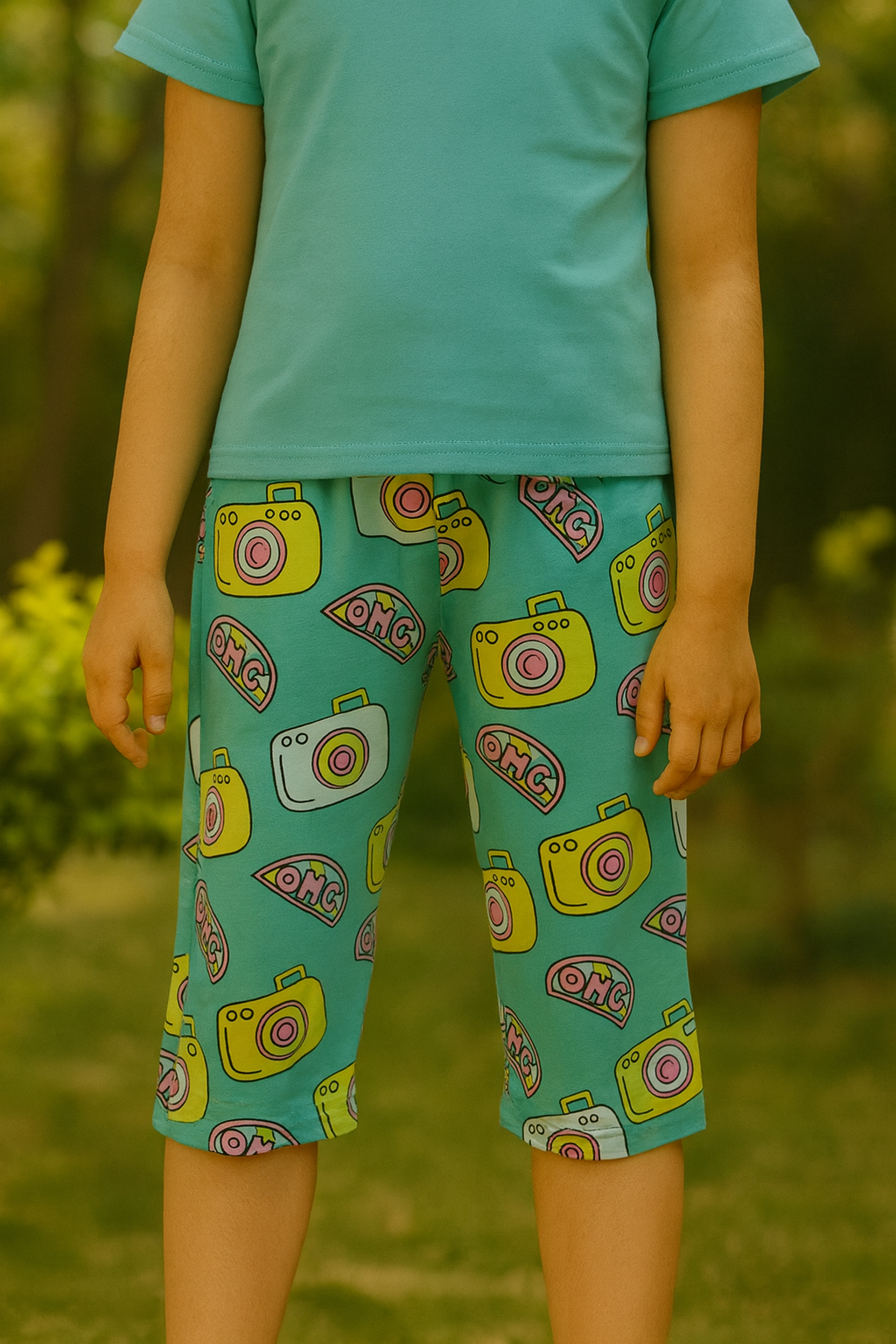 PACK OF 3 GIRLS CAPRI AOP image 0