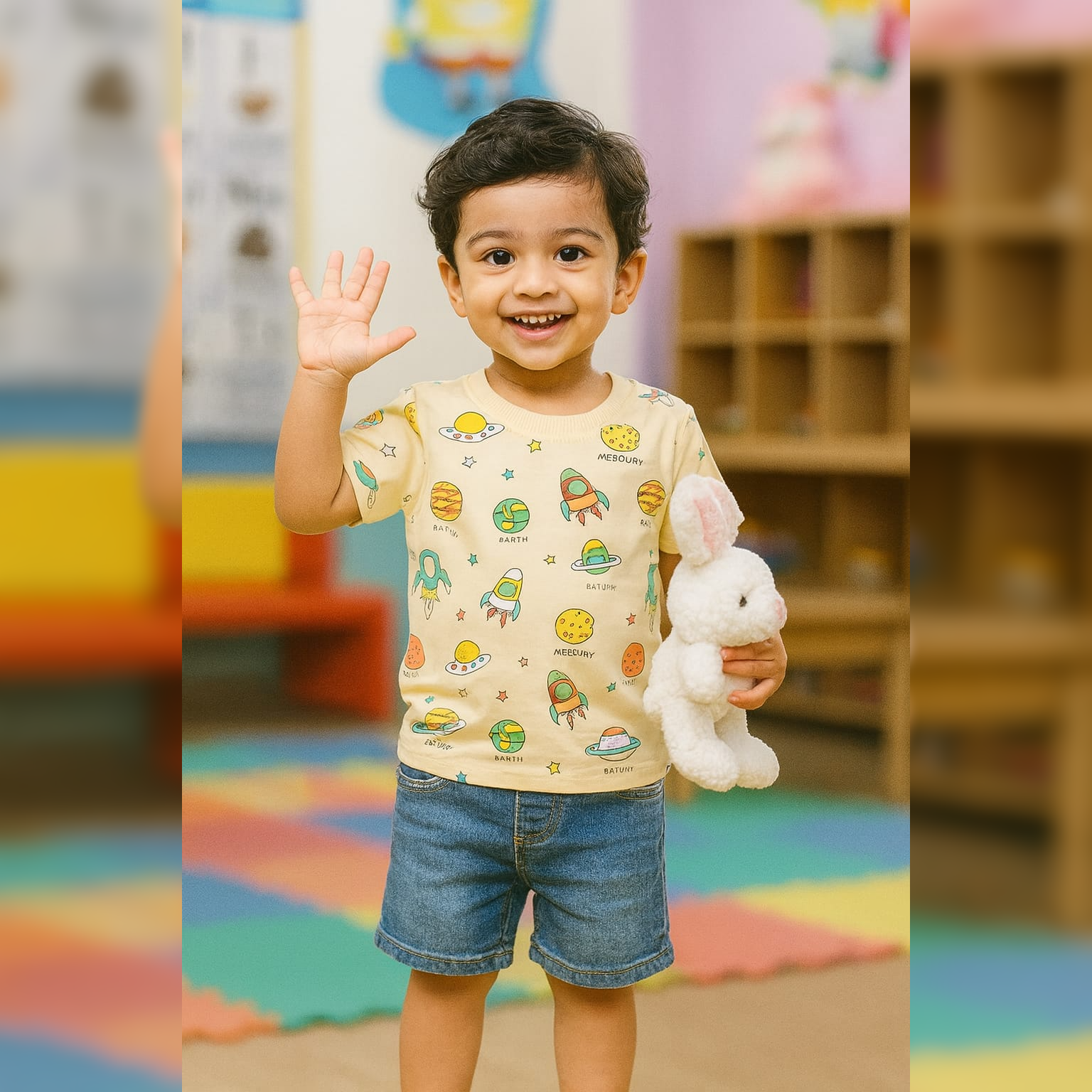 PACK OF 3 PICS FULL AOP HALFSLEEVEES 6-24 MTHS image 0