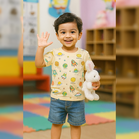 PACK OF 3 PICS FULL AOP HALFSLEEVEES 6-24 MTHS image 0