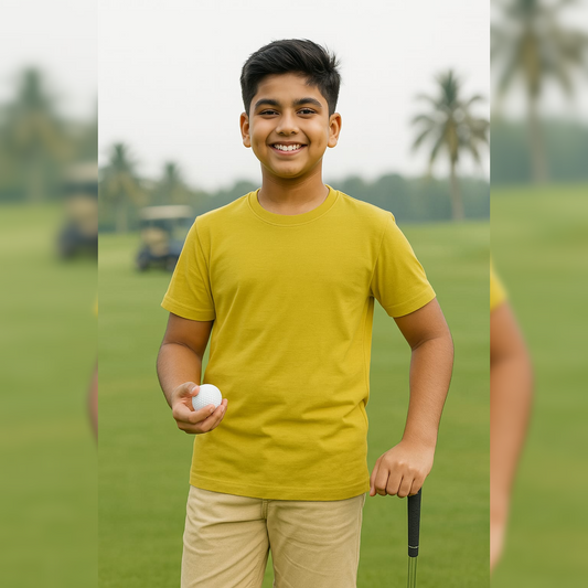 PACK OF 3 BOYS PLAIN LOOPKNIT HALFSLEEVEES TSHIRT image 0