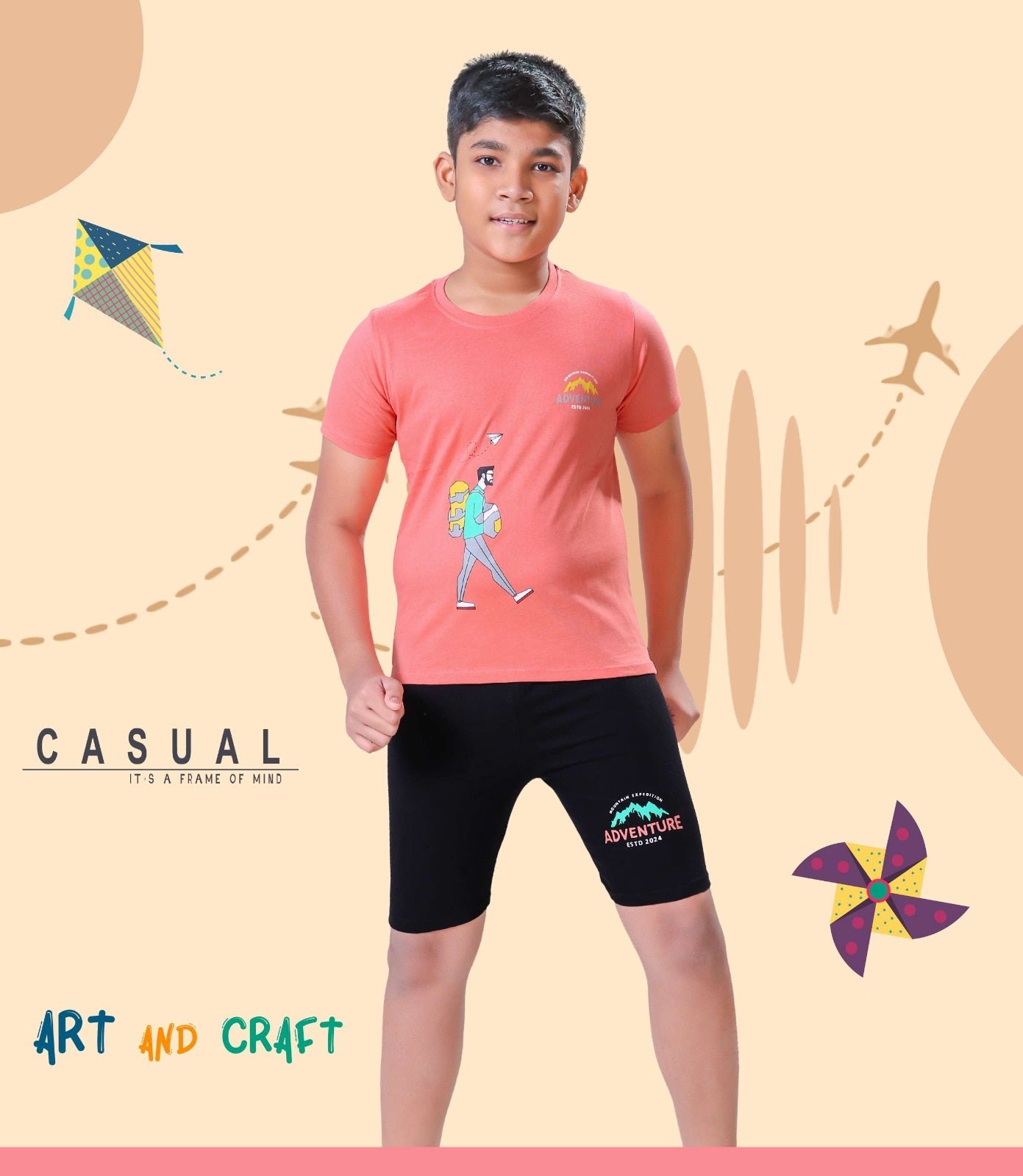 PACK OF 2 BOYS HALFSLEEVEES SHORTS SET image 2