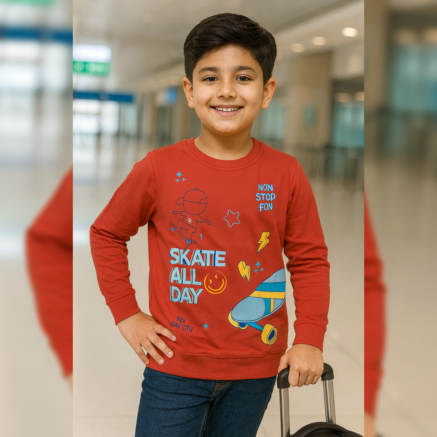 PACK OF 3 BOYS VALUE ADDTION FULLSLEEVEES  LOOPKNIT TSHIRT image 1