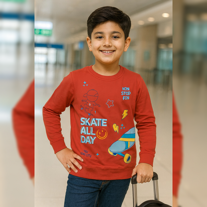 PACK OF 3 BOYS VALUE ADDTION FULLSLEEVEES  LOOPKNIT TSHIRT image 1
