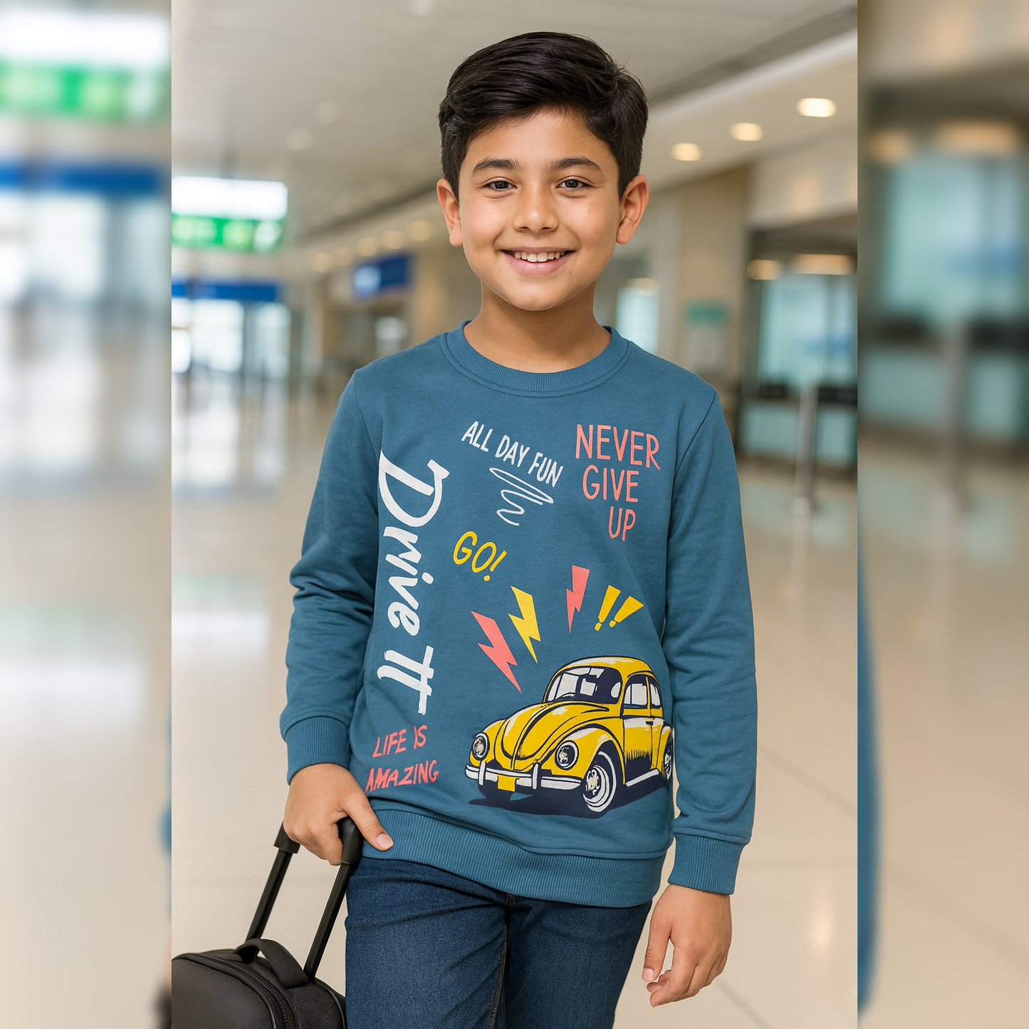 PACK OF 3 BOYS VALUE ADDTION FULLSLEEVEES  LOOPKNIT TSHIRT image 0