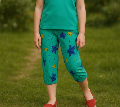 PACK OF 3 GIRLS CAPRI AOP 8-14 YRS image 2