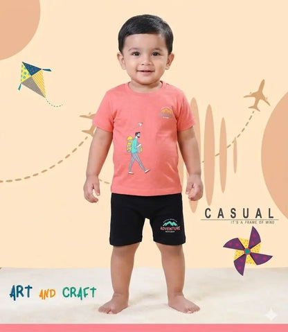 COMBO PACK OF 2 BOYS HALF SLEEVE T-SHIRTS & SHORTS SET