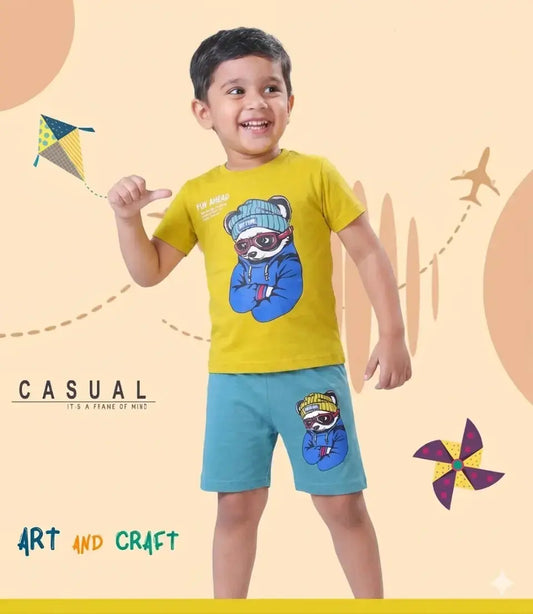 COMBO PACK OF 2 BOYS HALF SLEEVE T-SHIRTS & SHORTS SET