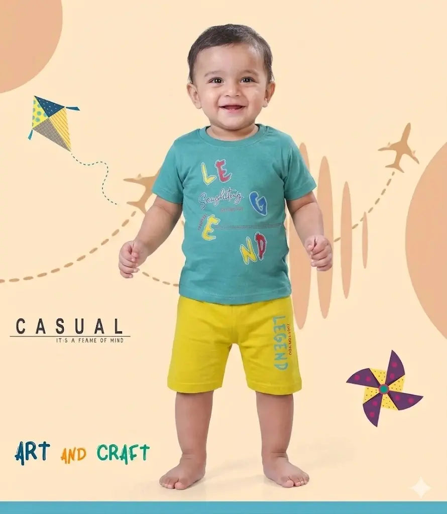 COMBO PACK OF 2 BOYS HALF SLEEVE T-SHIRTS & SHORTS SET