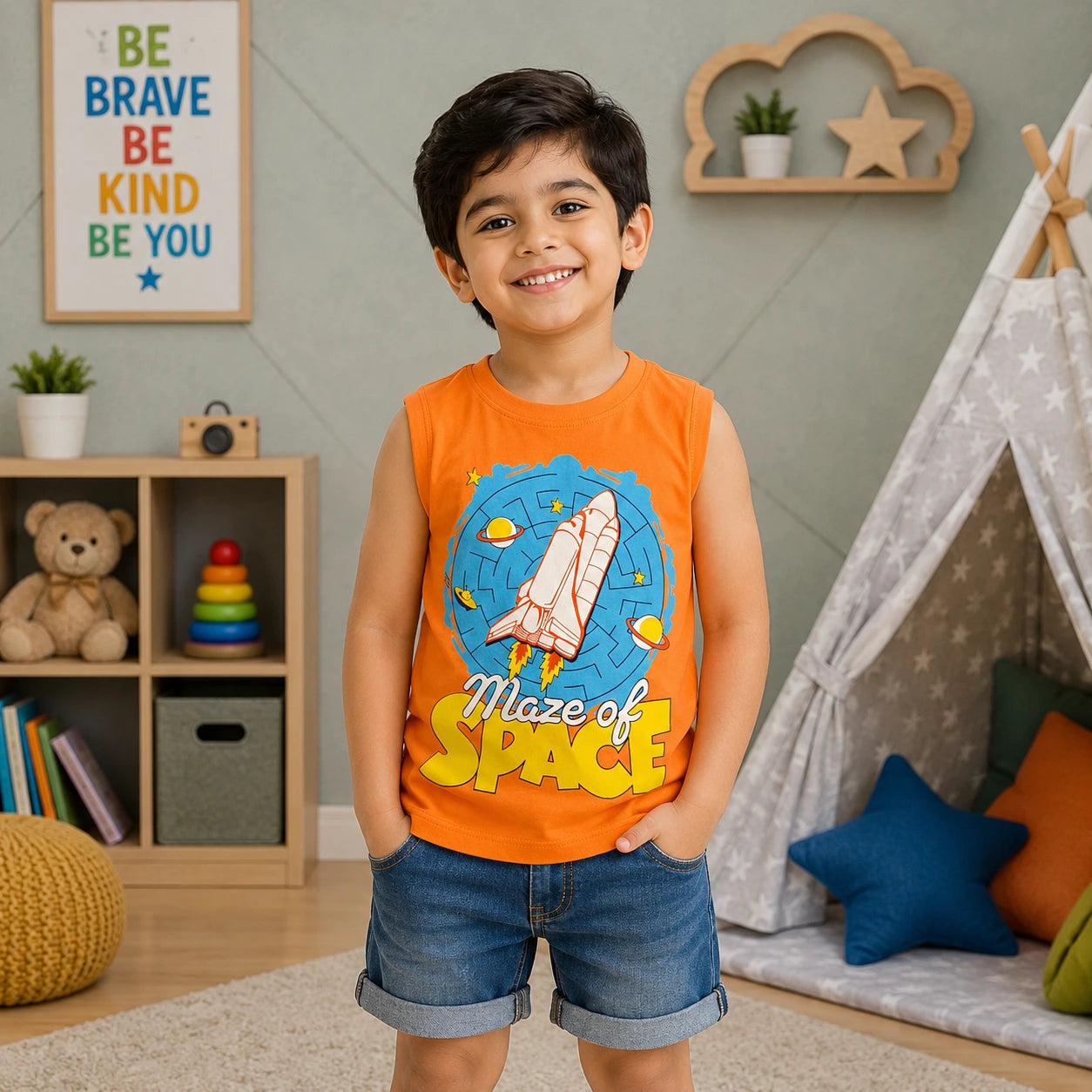 COMBO PACK OF 3 BOYS SLEEVELESS T-SHIRTS
