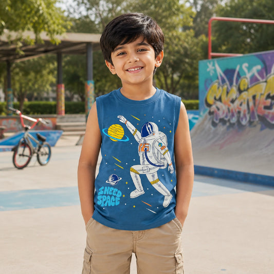 COMBO PACK OF 3 BOYS SLEEVELESS T-SHIRTS