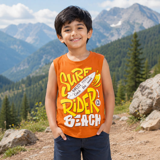 COMBO PACK OF 3 BOYS SLEEVELESS T-SHIRTS