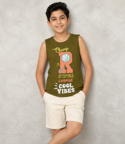 COMBO PACK OF 3 BOYS SLEEVELESS T-SHIRTS