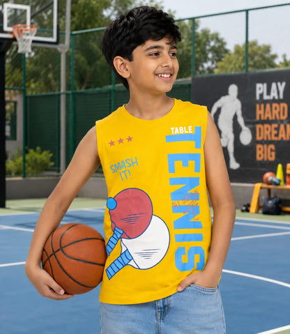 COMBO PACK OF 3 BOYS SLEEVELESS T-SHIRTS