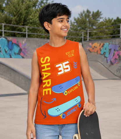 COMBO PACK OF 3 BOYS SLEEVELESS T-SHIRTS