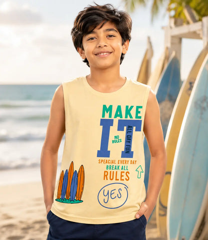 COMBO PACK OF 3 BOYS SLEEVELESS T-SHIRTS