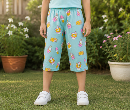 PACK OF 3 GIRLS CAPRI AOP 2-7 YEARS
