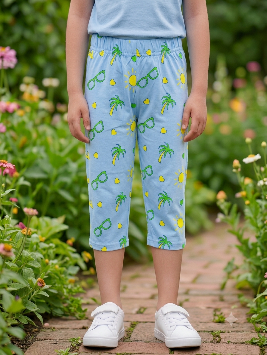 PACK OF 3 GIRLS CAPRI AOP 2-7 YEARS