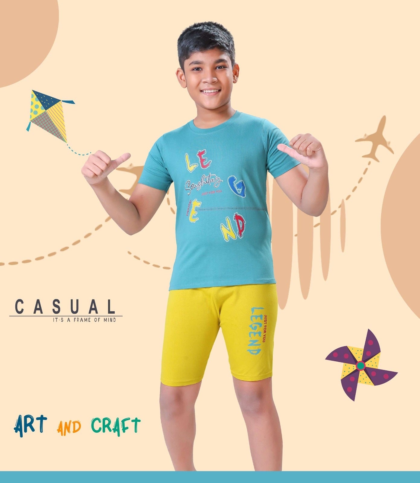 PACK OF 2 BOYS HALFSLEEVEES SHORTS SET image 3