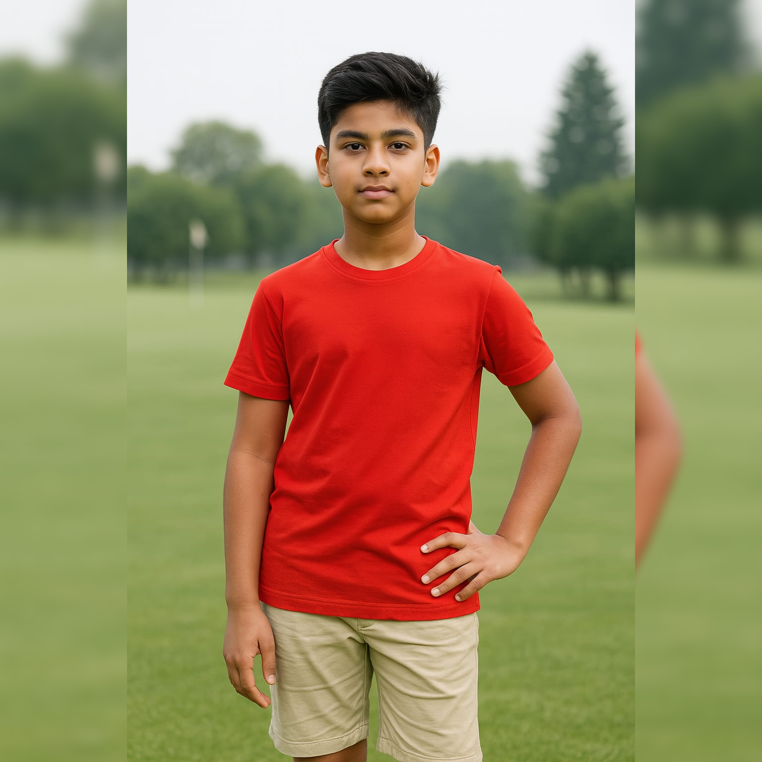 PACK OF 3 BOYS PLAIN LOOPKNIT HALFSLEEVEES TSHIRT image 1