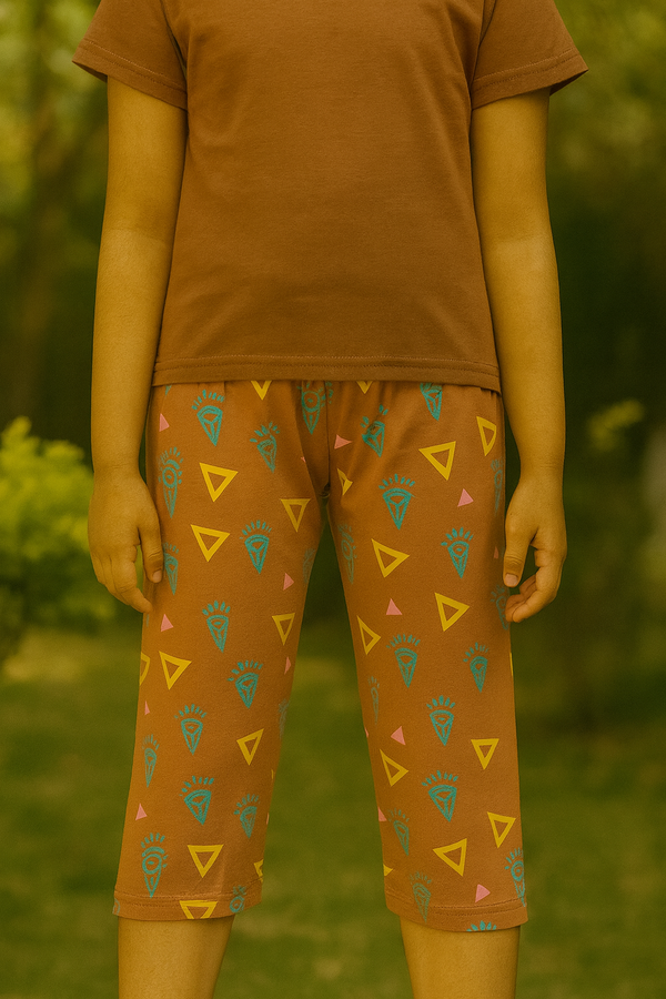 PACK OF 3 GIRLS CAPRI AOP 8-14 YRS image 1