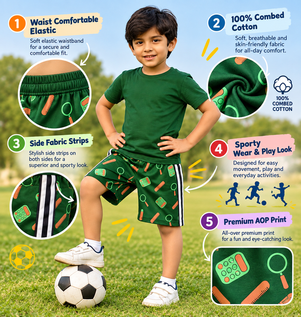 COMBO PACK OF 3 BOYS AOP SHORTS
