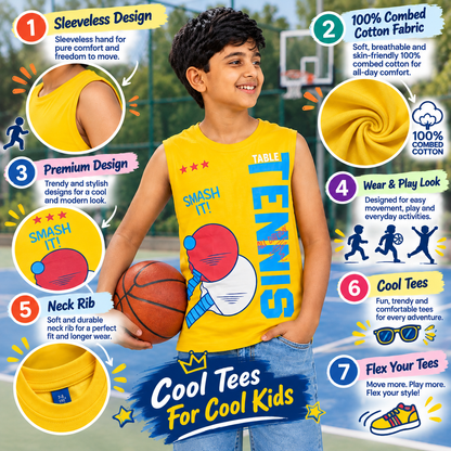 COMBO PACK OF 3 BOYS SLEEVELESS T-SHIRTS
